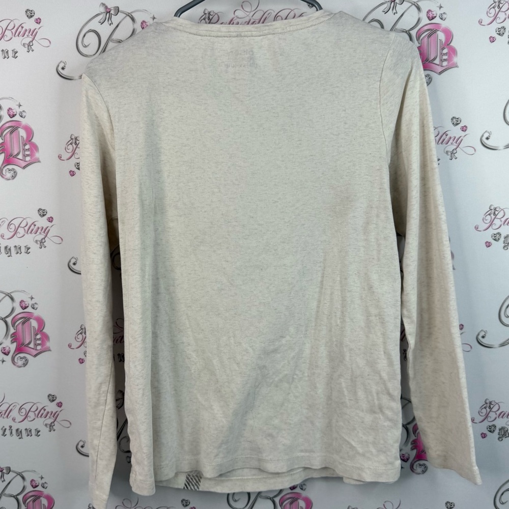 Olsen shirt flowers comfy Women's Floral Long Sleeve Top - Cream and Red - Picture 2 of 15